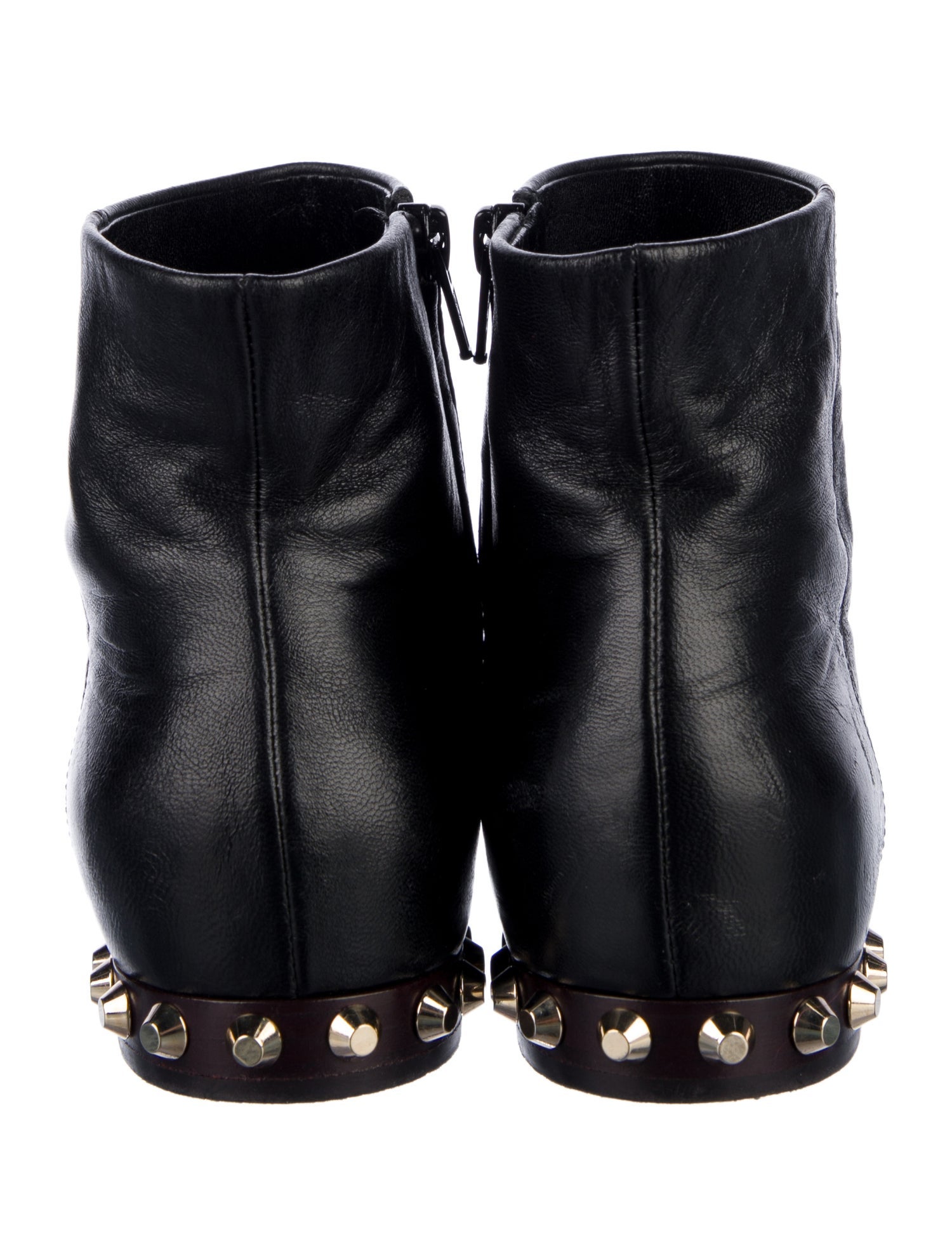 Balenciaga Leather Studded Accents Boots
